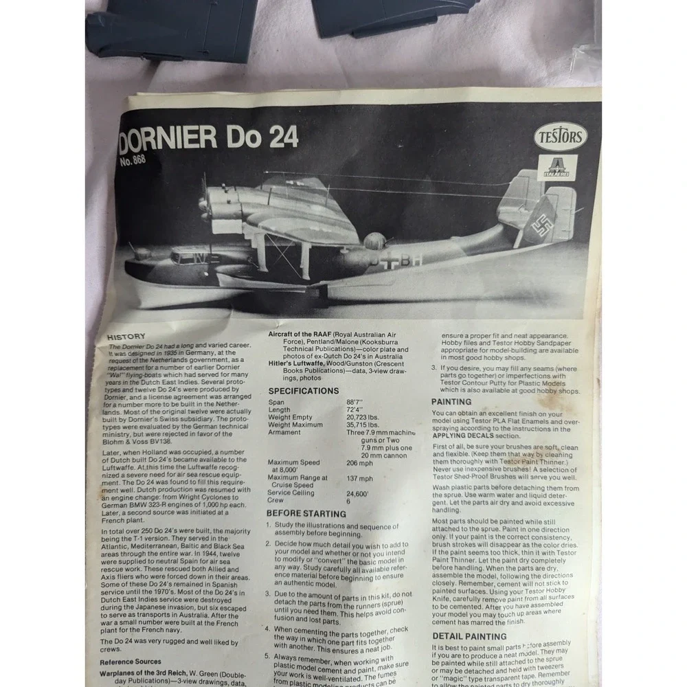 Dornier‎ Do 24 No 868 military warplane Model kit Airplane NO ORIGINAL BOX